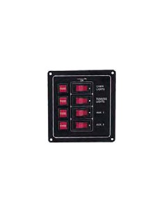 SWITCH PANEL 4 GANG BLACK