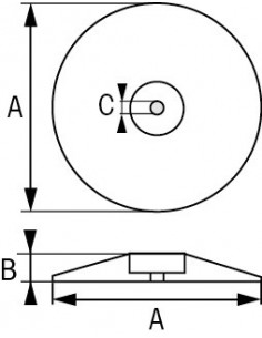 Roer/zwaard/trimtab zinkanode (paar) 2